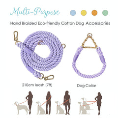 Eco-Friendly Plain Cotton Rope Dog Collar