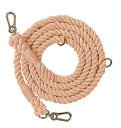 Multi-purpose Rope Dog Leash Handmade with Eco-Friendly Cotton, Purple Green Brown Featuring 7ft/210cm, Hands free, Two dog leash