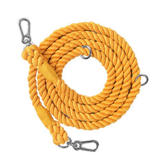 Multi-purpose Rope Dog Leash Handmade with Eco-Friendly Cotton, Purple Green Brown Featuring 7ft/210cm, Hands free, Two dog leash