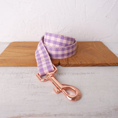 Purple Plaid Custom Dog Collar or Dog Collar and Lead Set