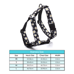 Personalized Black Daisy Custom Dog Collar Combo Set
