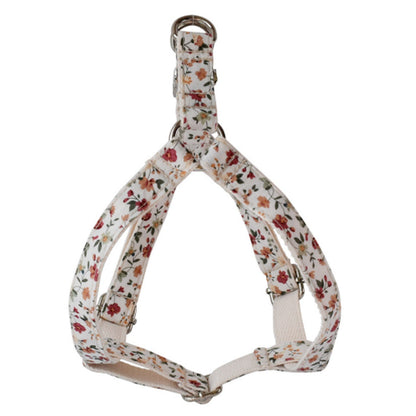Personalize Engraved Handmade White Floral Dog Collar or Dog Collar and Lead Set