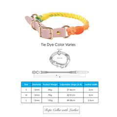 Multi-purpose Rope Dog Collar Leash and Martingale Collar with Leather