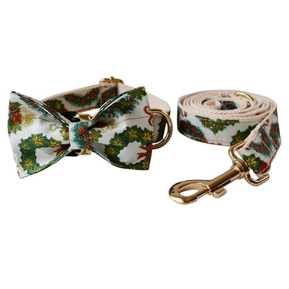 Personalised Christmas Dog Collar or Dog Collar and Lead Set