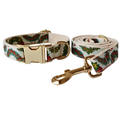 Personalised Christmas Dog Collar or Dog Collar and Lead Set