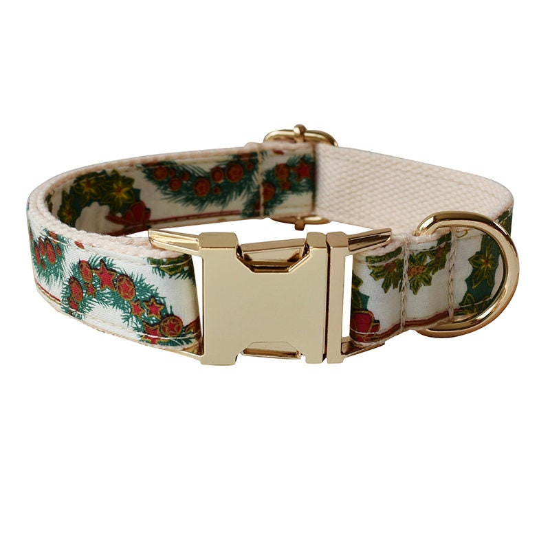 Personalised Christmas Dog Collar or Dog Collar and Lead Set
