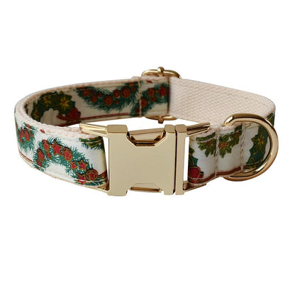 Personalised Christmas Dog Collar or Dog Collar and Lead Set