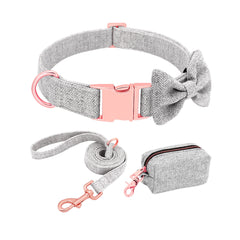 Personalized Laser Engraved Pastel Solid Color Dog Collar Rose Gold Plated buckle * Dog Bowtie, Dog Poop Bag Available