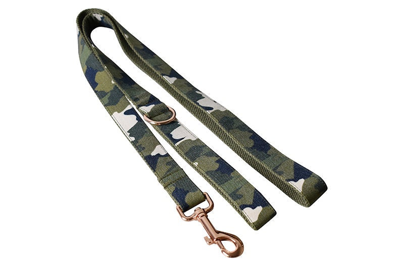 Personalised Camouflage Dog Collar or Dog Collar and Lead Set