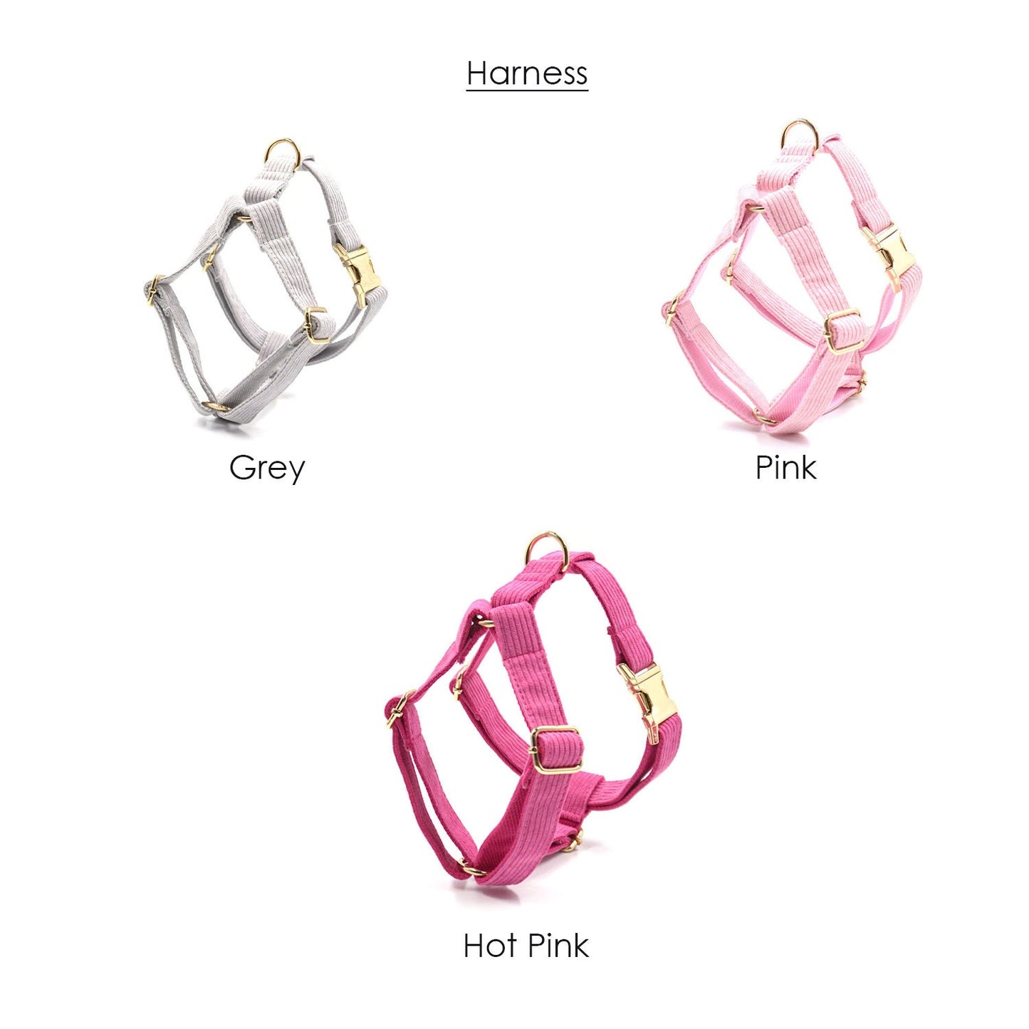 Personalised Pink and Grey Corduroy Dog Collar or Dog Collar and Lead, Harness Set, Dog Bowtie