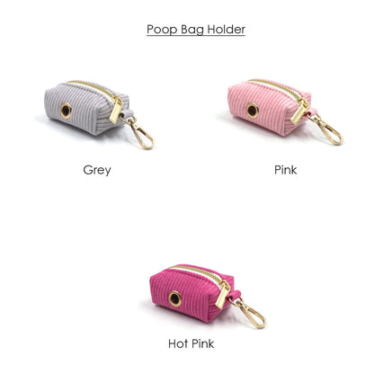 Personalised Pink and Grey Corduroy Dog Collar or Dog Collar and Lead, Harness Set, Dog Bowtie