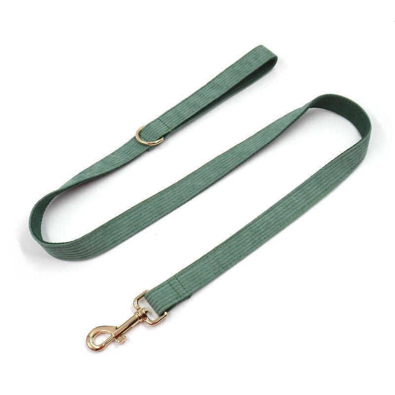 Grey Green Corduroy Dog Collar, Lead, Harness, Bowtie Mix and Match