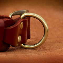 Laser Engraved Genuine Leather Braided Dog Collar for Large dogs