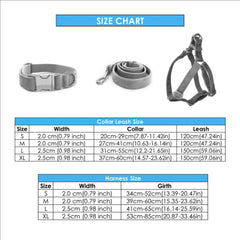 Dark Grey Dog Collar Lead Set, Harness and Removable Bowtie