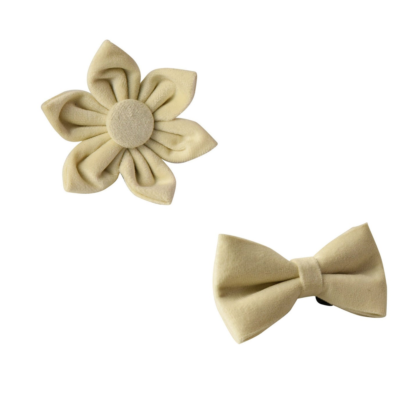 Cream white Thick Velvet Harness and Leash Set Combo
