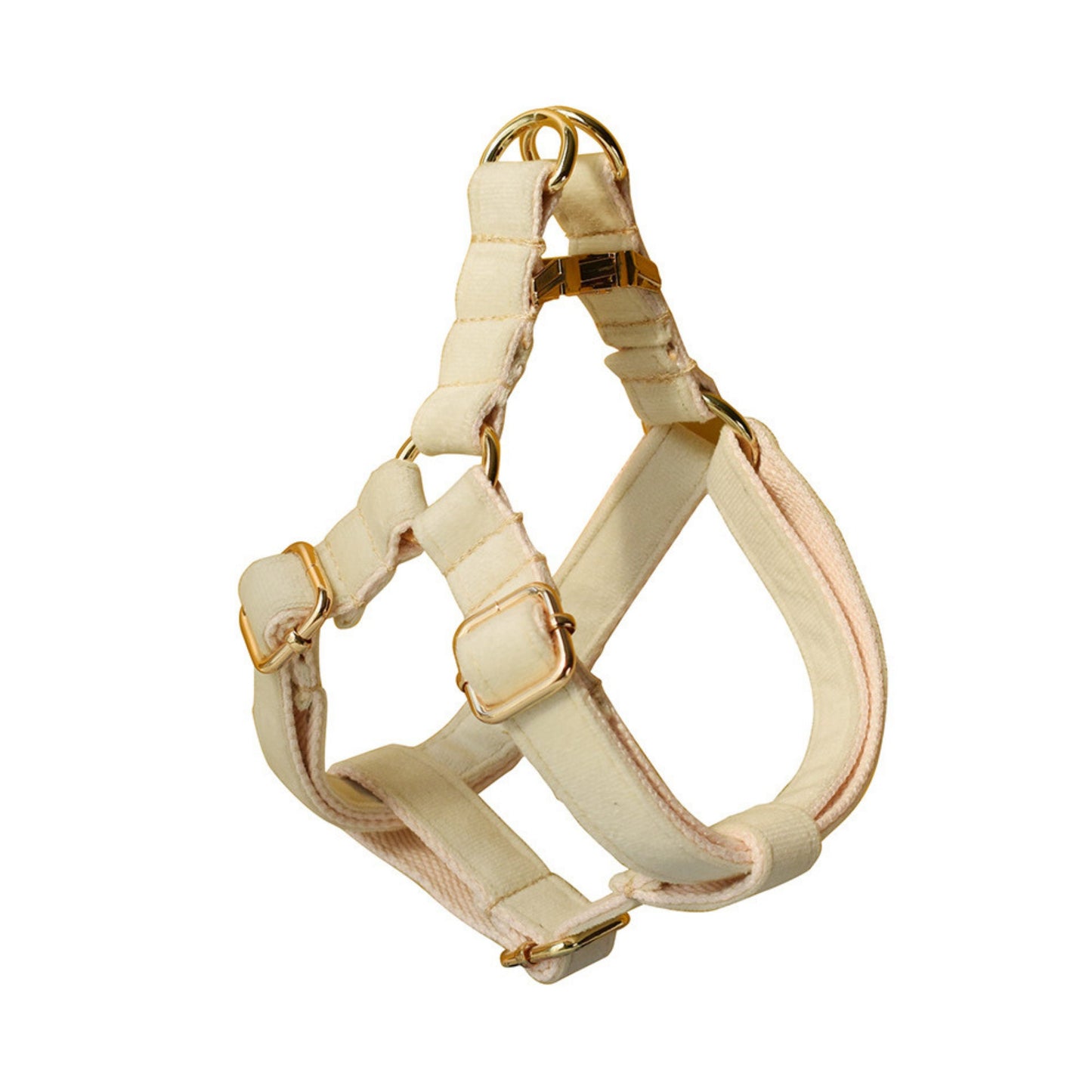 Cream white Thick Velvet Harness and Leash Set Combo