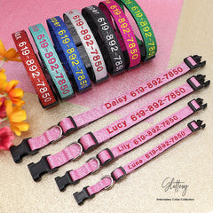Glittery Nylon Lightweight Cat and Dog Collar with Plastic Buckle