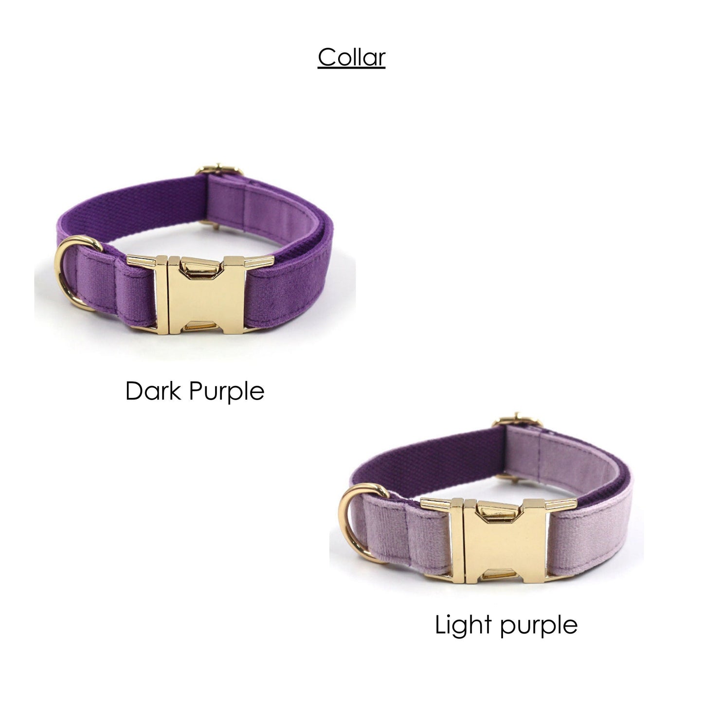 Personalised thick velvet dog collar mix and match combo
