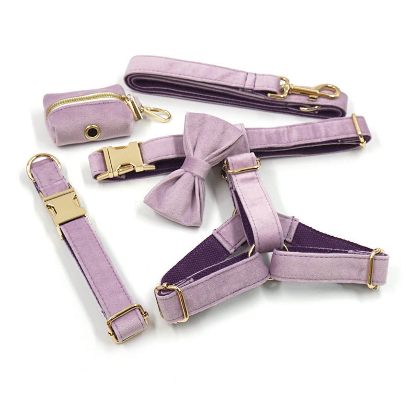 Personalised thick velvet dog collar mix and match combo