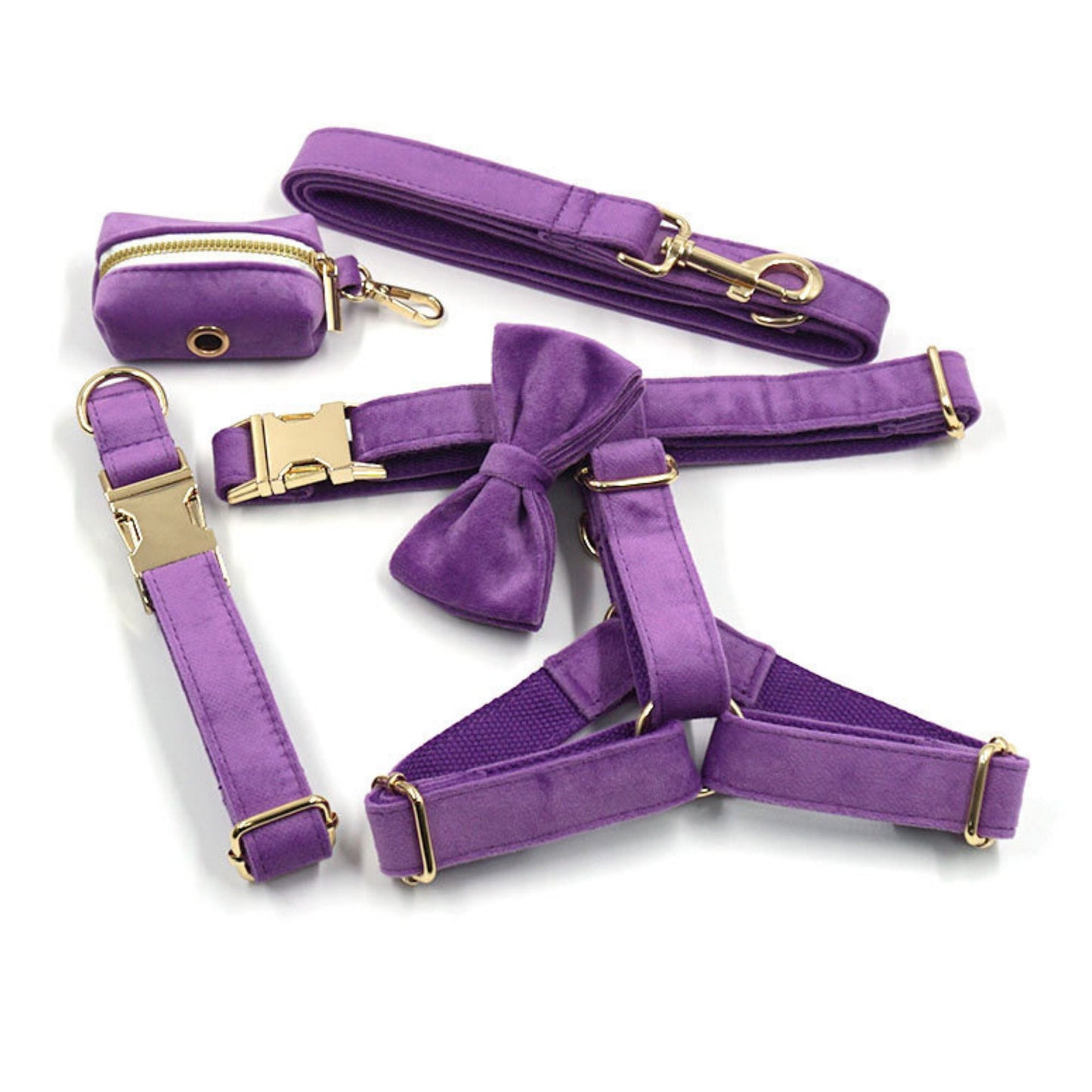 Personalised thick velvet dog collar mix and match combo