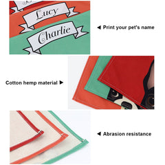 Waterproof Pet Feeder Mat in Green, Red and Orange Pet Water Bowl