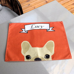 Waterproof Pet Feeder Mat in Green, Red and Orange Pet Water Bowl