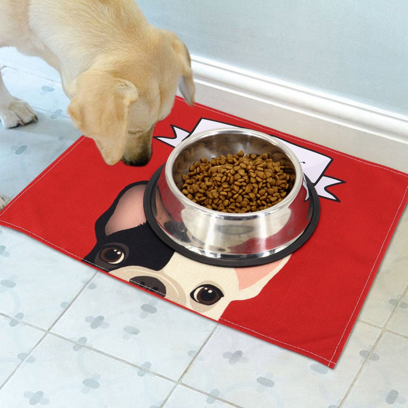 Waterproof Pet Feeder Mat in Green, Red and Orange Pet Water Bowl