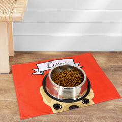 Waterproof Pet Feeder Mat in Green, Red and Orange Pet Water Bowl