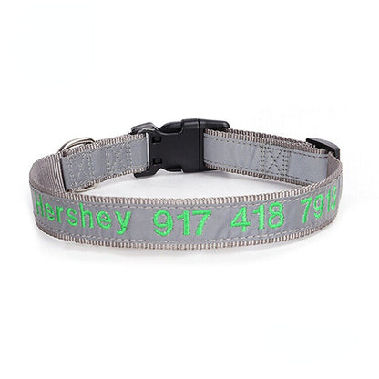 Personalised Reflective Lightweight Dog Collar, 13 Colors, Small to Large Dogs