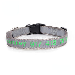 Personalised Reflective Lightweight Dog Collar, 13 Colors, Small to Large Dogs