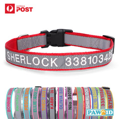 Personalised Reflective Lightweight Dog Collar, 13 Colors, Small to Large Dogs
