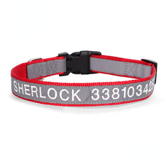 Personalised Reflective Lightweight Dog Collar, 13 Colors, Small to Large Dogs