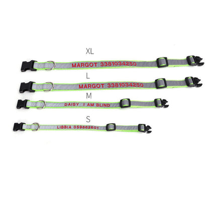 Personalised Reflective Lightweight Dog Collar, 13 Colors, Small to Large Dogs
