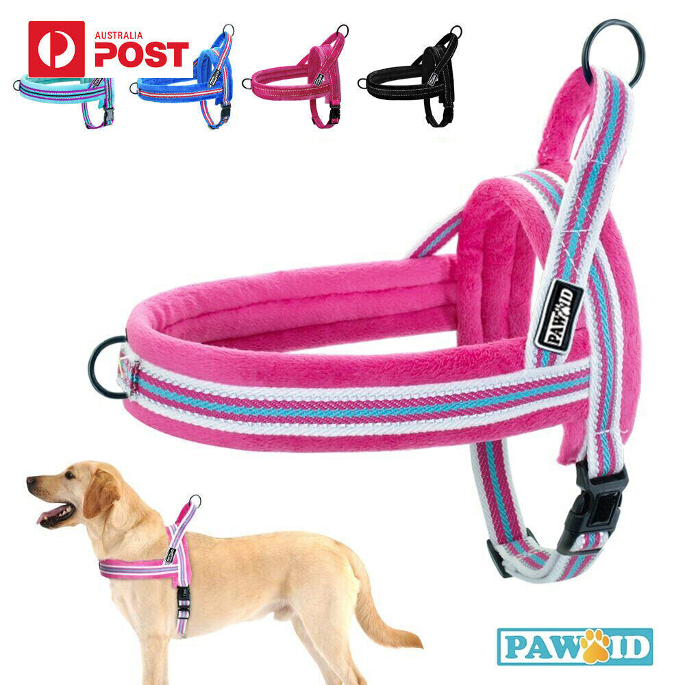 Reflective Step-In Dog Harness - No Pull, Front Ring /Seat Belt Leash Attachment